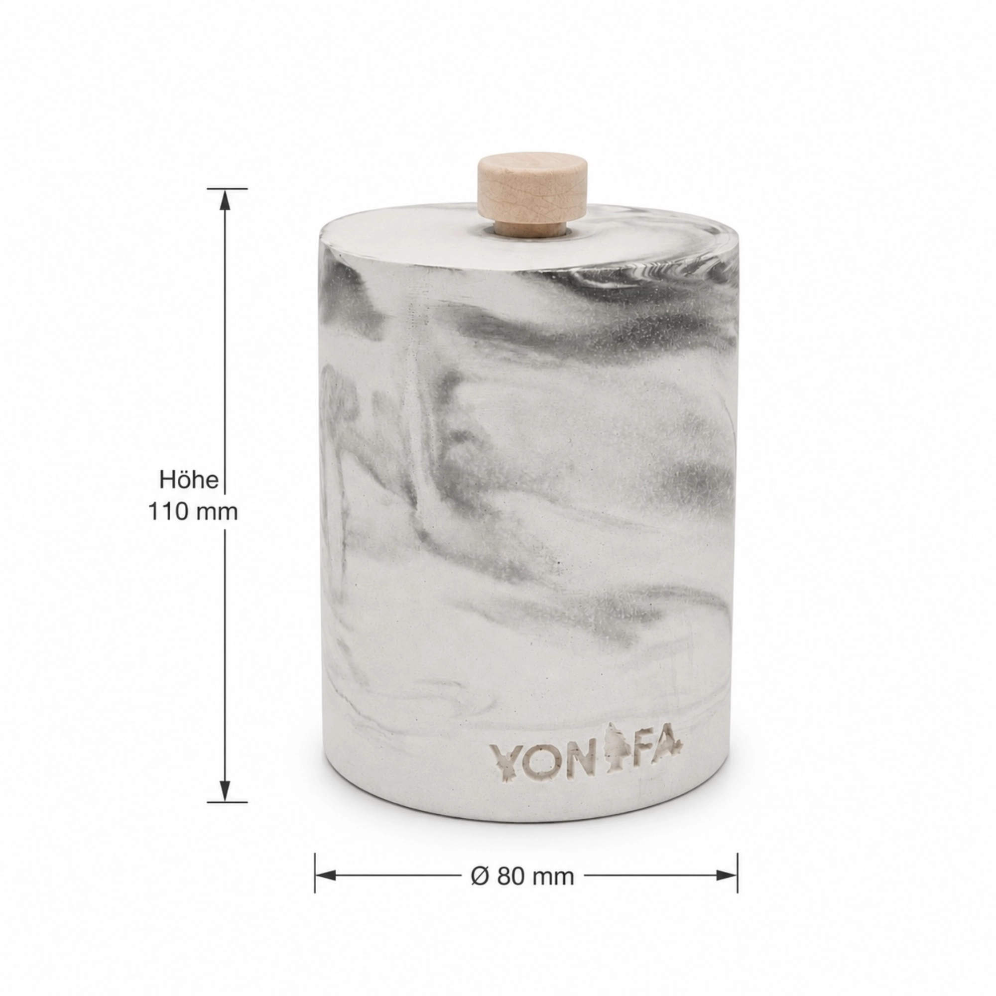Diffuser-Gipsflasche Marmoreffekt Grauweiß Var.1